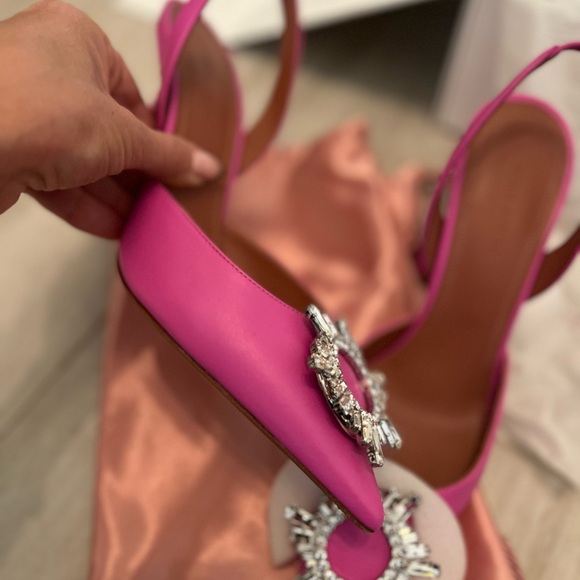 Amina Muaddi Begum Sling Nappa Pink 38.5 - Picture 5 of 12